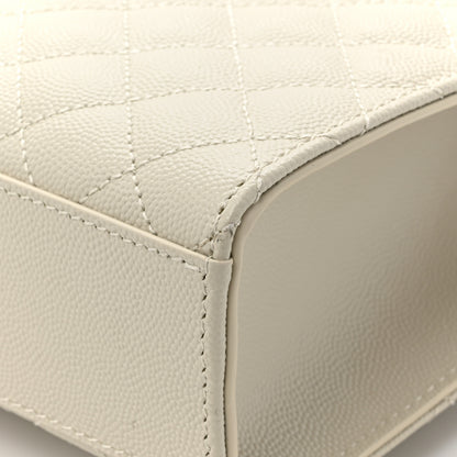 Saint Laurent Grain De Poudre Mixed Matelasse Large Triquilt Monogram Satchel Porcellana 12 of 14