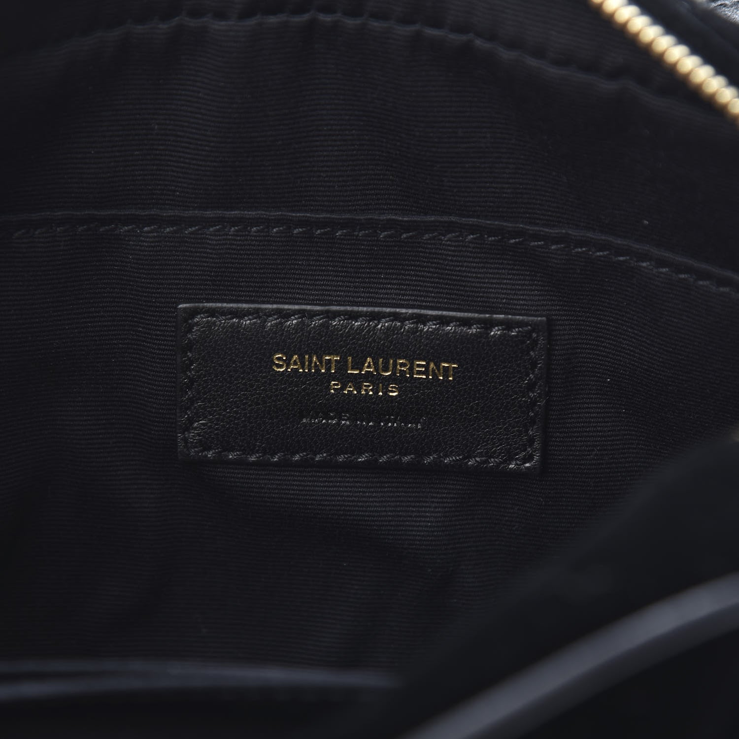 Saint Laurent Velour Matelasse Monogram Lou Belt Bag Black 6 of 12