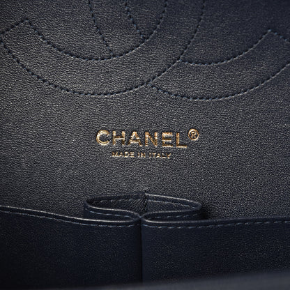 Chanel Caviar Quilted Jumbo Double Flap Navy Blue 6 of 11