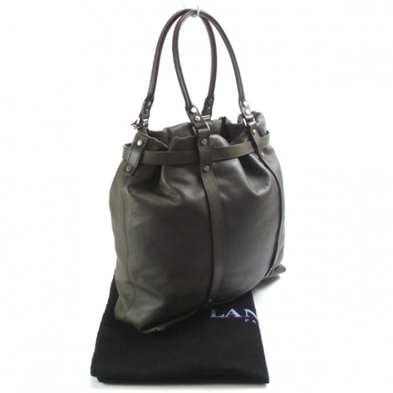 Lanvin Leather Kentucky Large Tote Olive 3 of 9