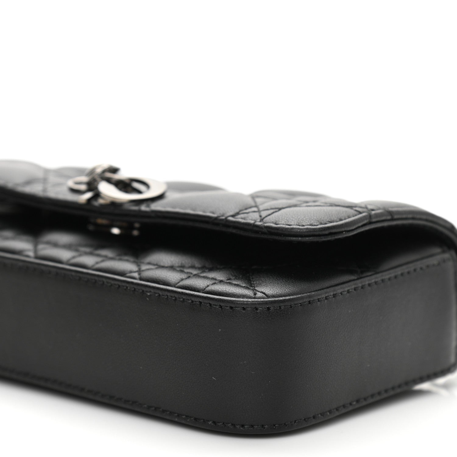 Christian Dior Lambskin Cannage Dior Talk Phone Pouch Black 10 of 10