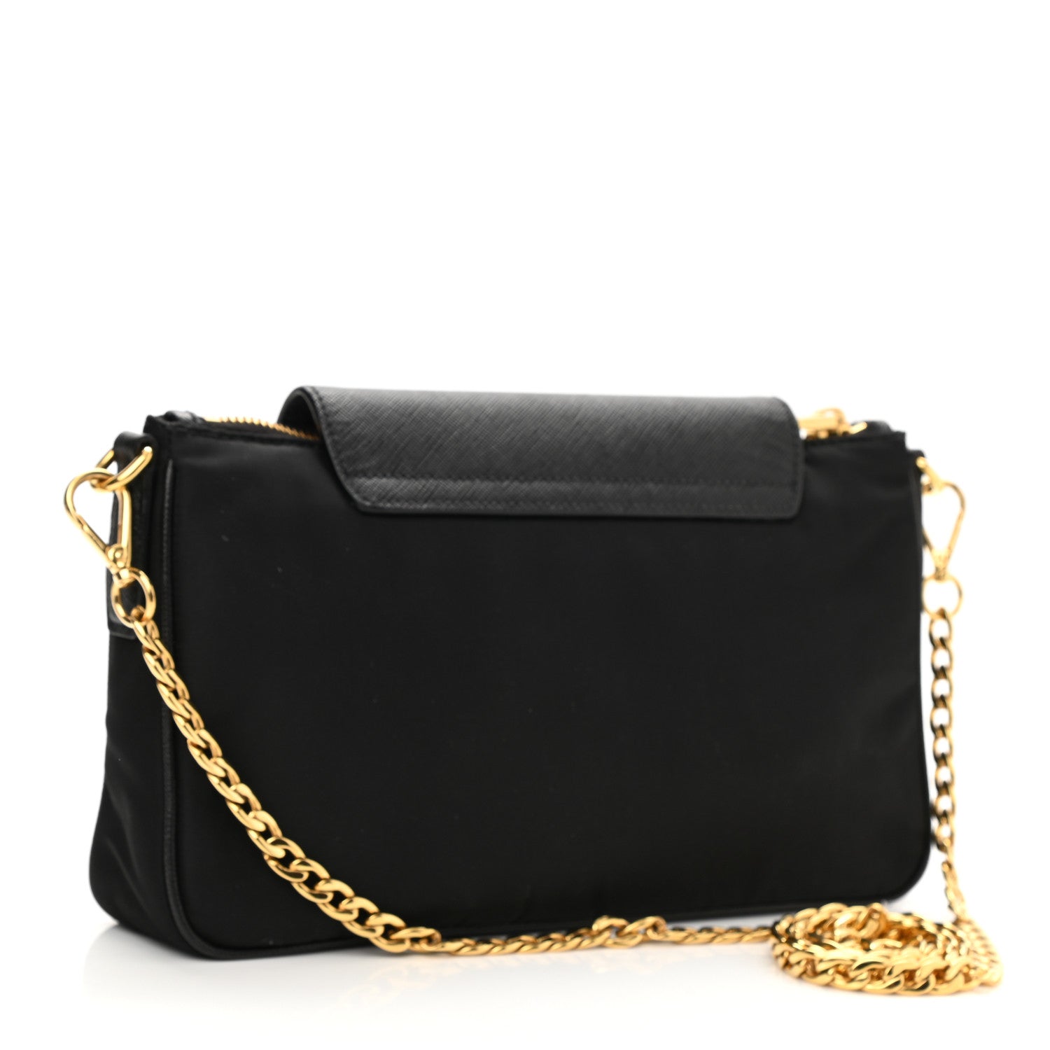 Prada Tessuto Nylon Saffiano Crossbody Bag Black 3 of 8