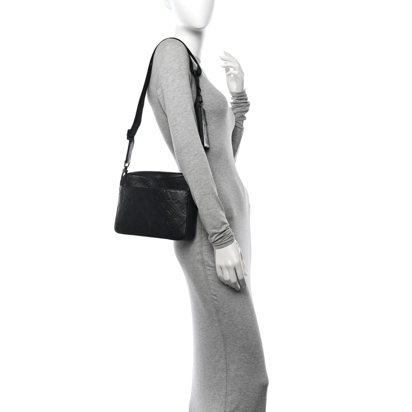 Calfskin Monogram Shadow Duo Messenger Black