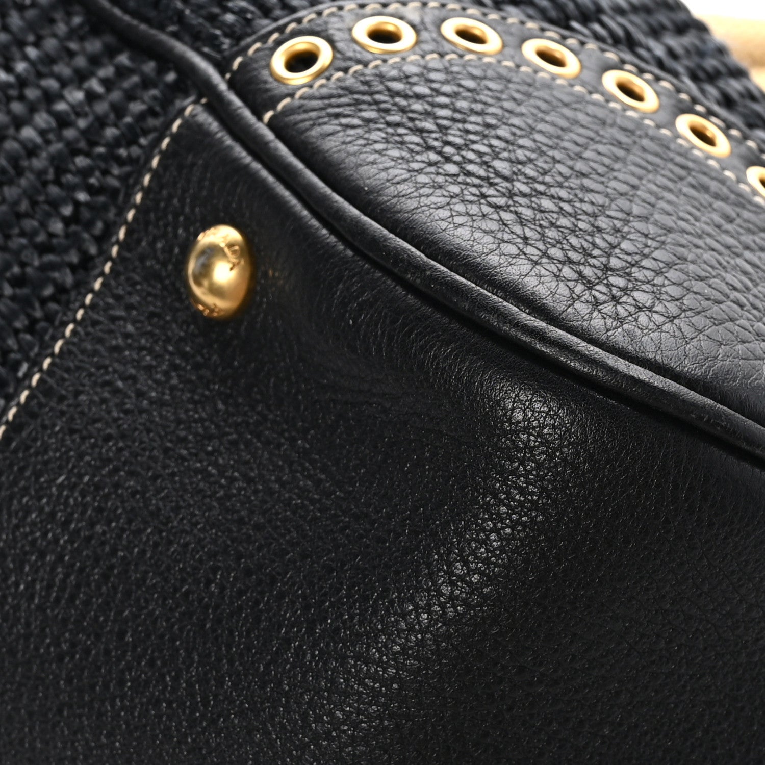 Prada Paglia Vitello Daino Frame Satchel Black 10 of 10