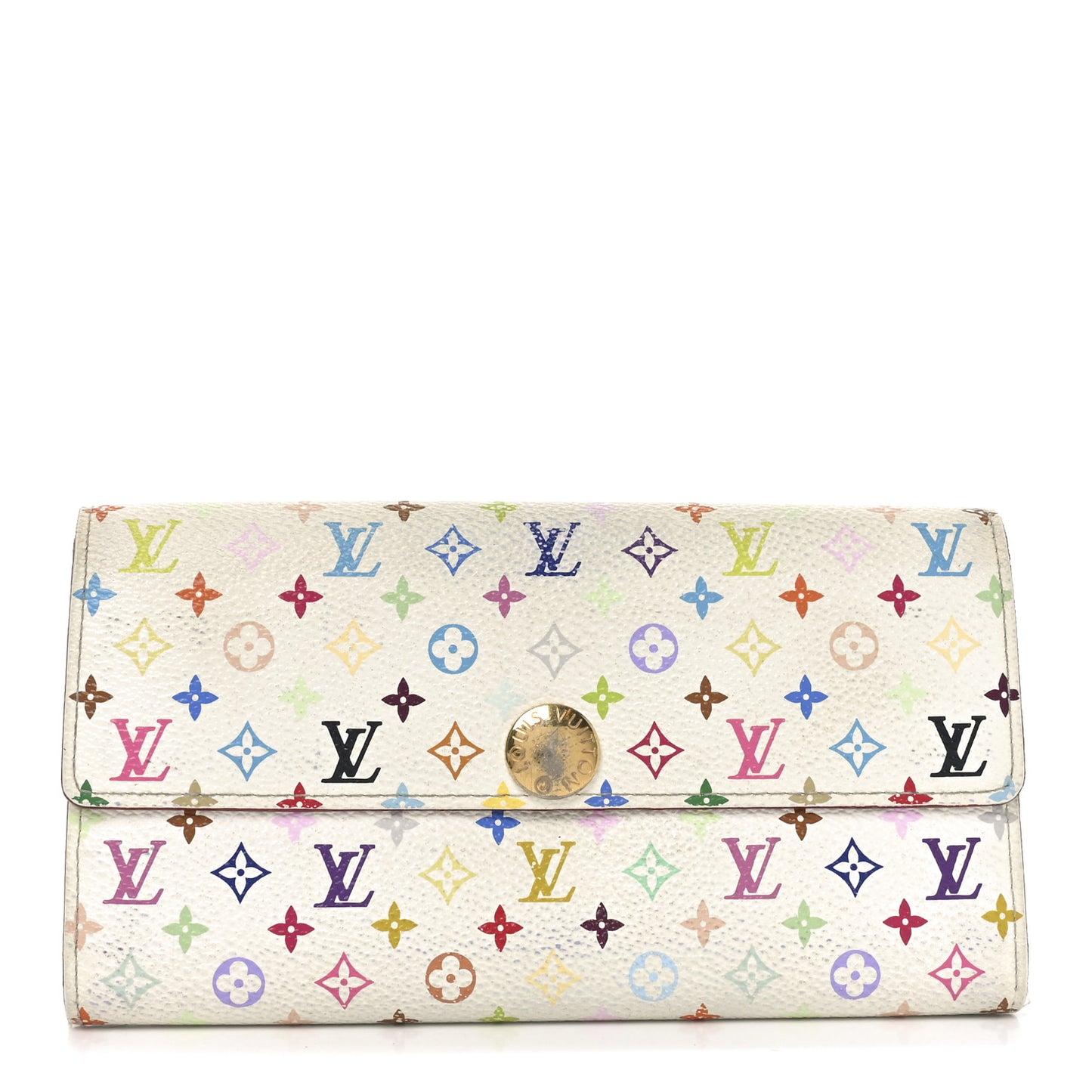 Monogram Multicolor Sarah Wallet White