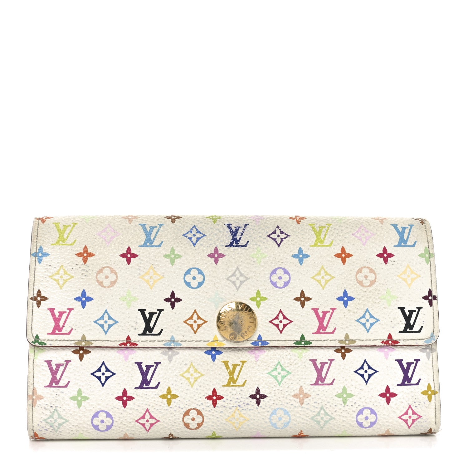 Louis Vuitton Monogram Multicolor Sarah Wallet White 1 of 8