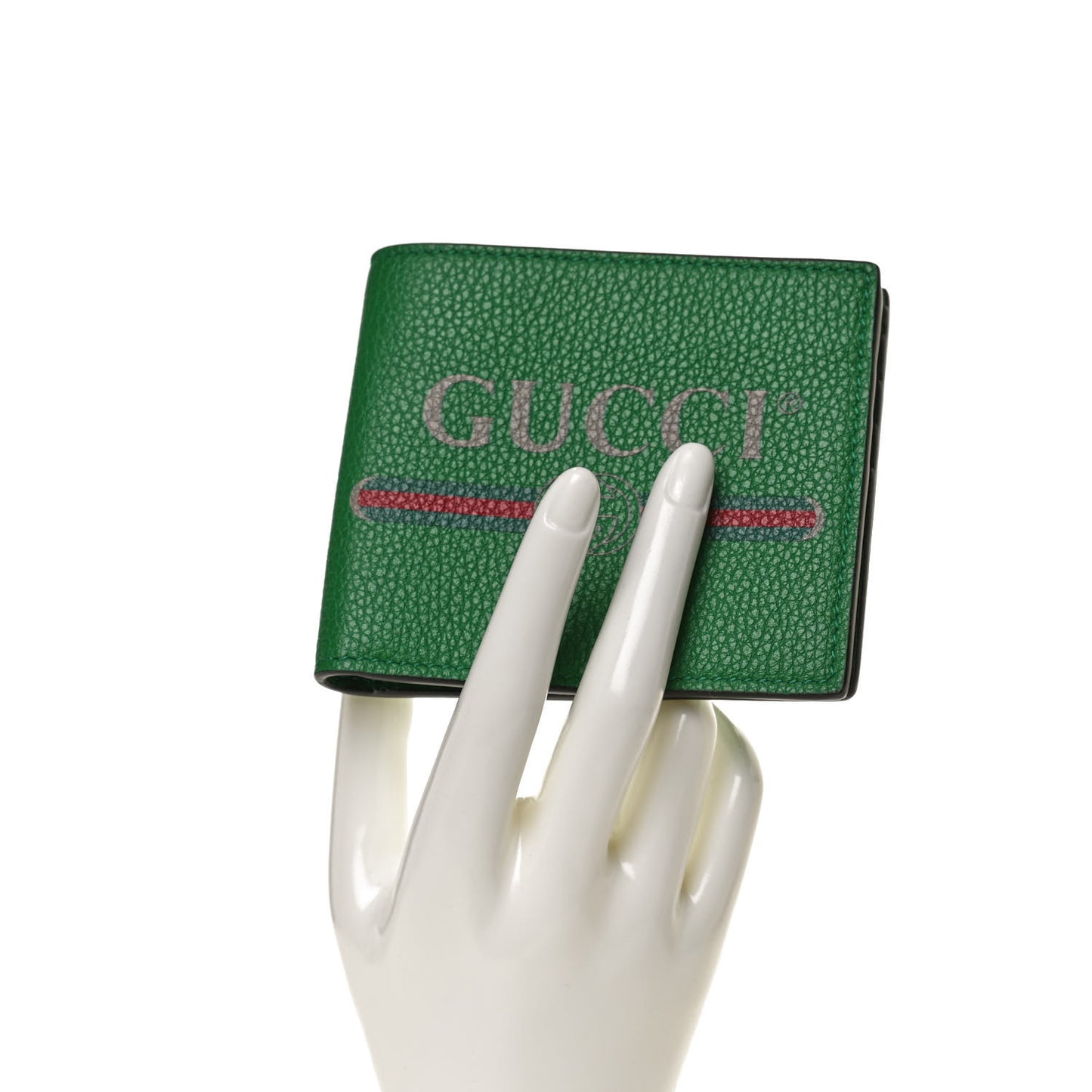 Calfskin Logo Bi-Fold Wallet Green