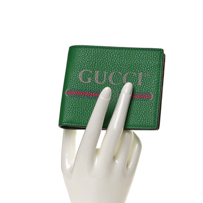 Gucci Calfskin Logo Bi-Fold Wallet Green 2 of 7