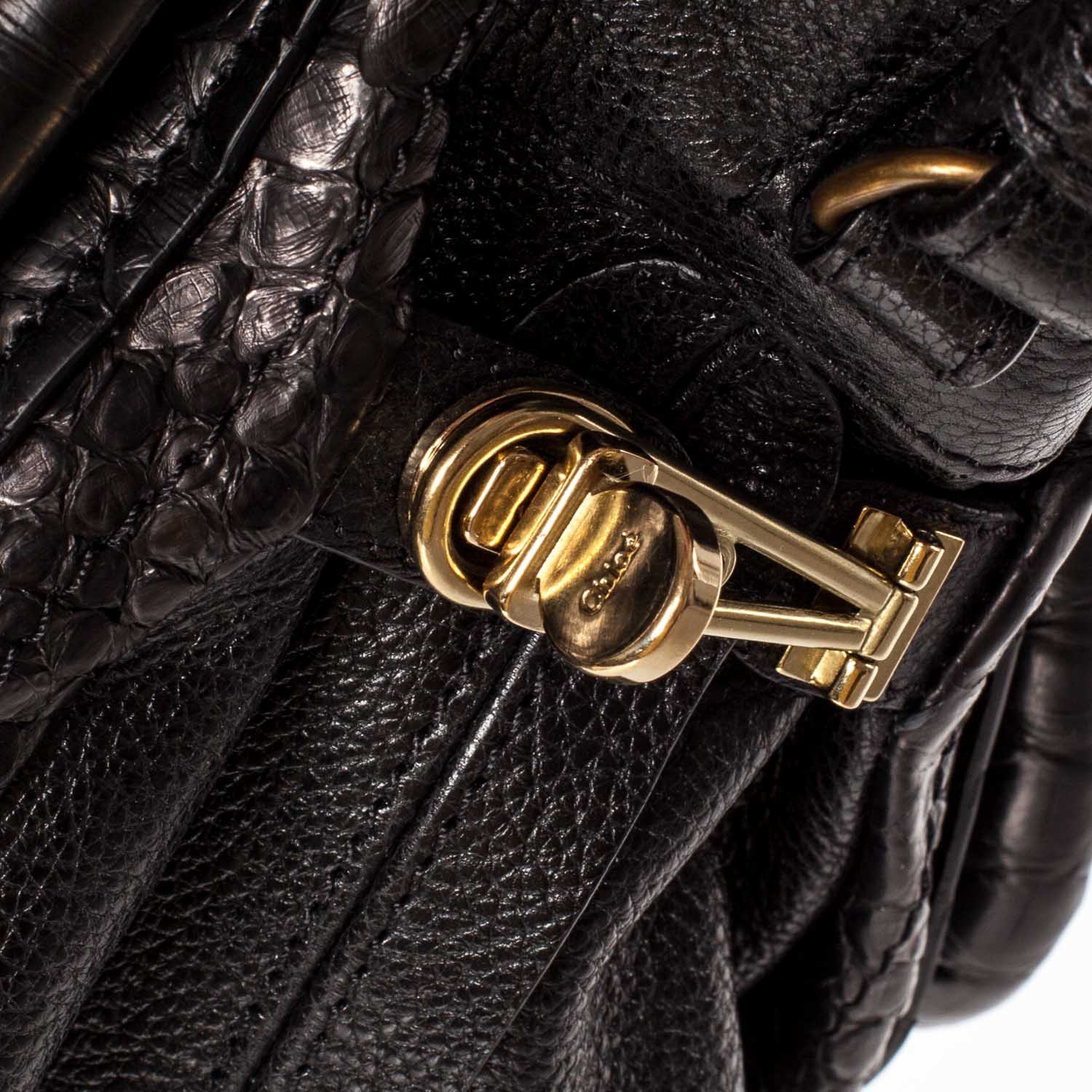 Chloe Python Medium Paraty Black 6 of 10