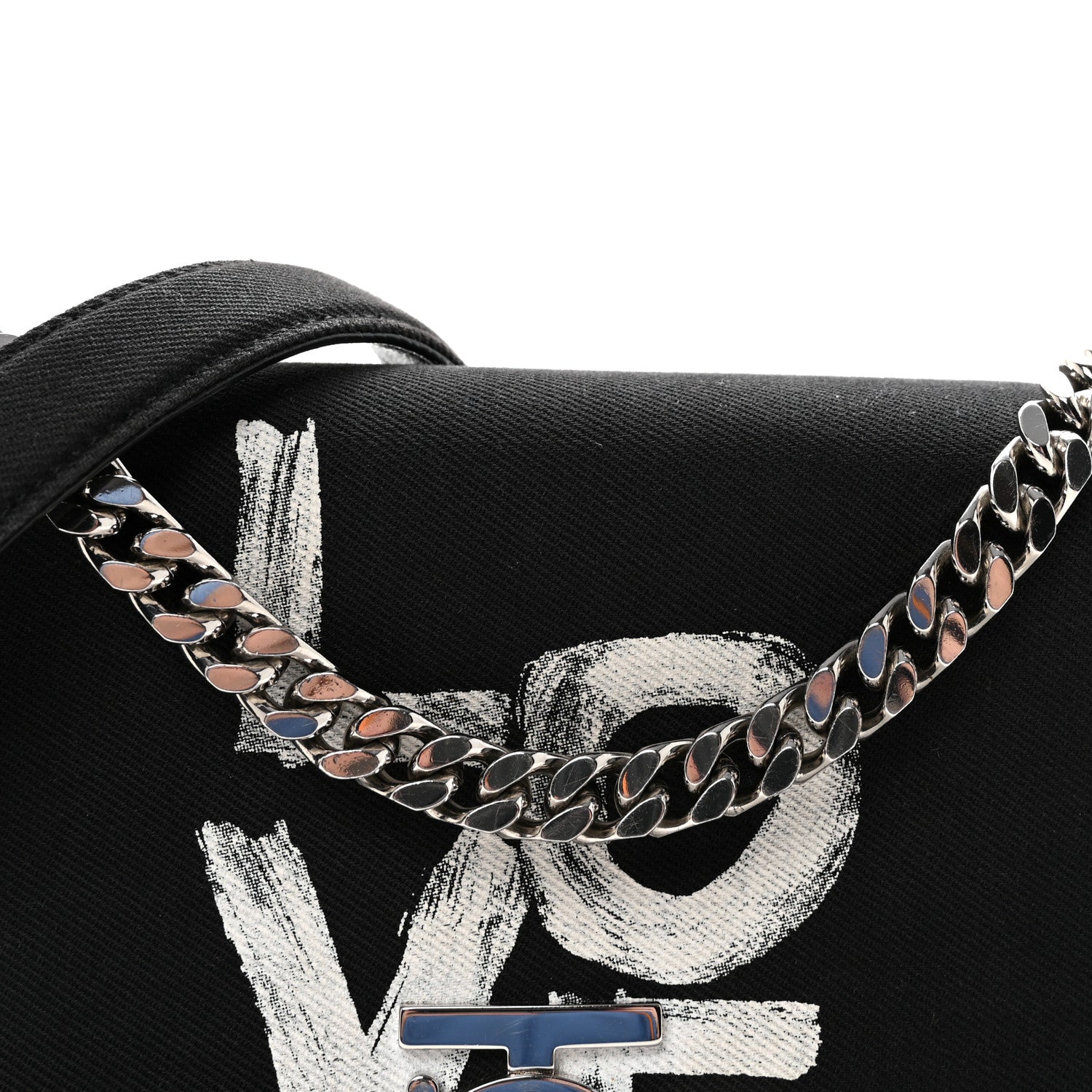 Burberry Canvas Printed Small Love Lola Bag Black 8 of 10