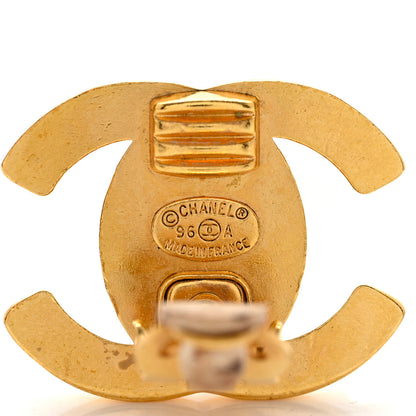 Chanel Metal CC Turnlock Clip On Earrings Gold 4 of 4