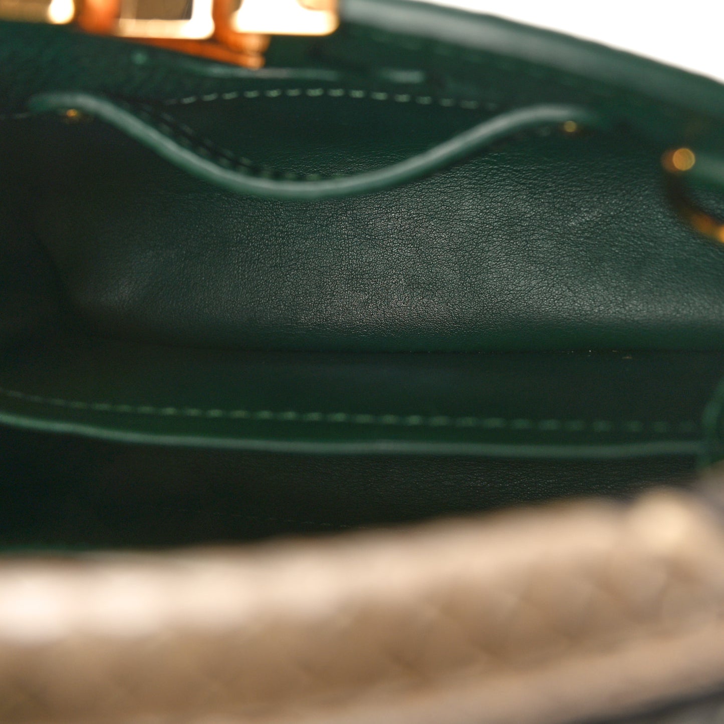 Taurillon Snakeskin Mini Capucines Emeraude Green