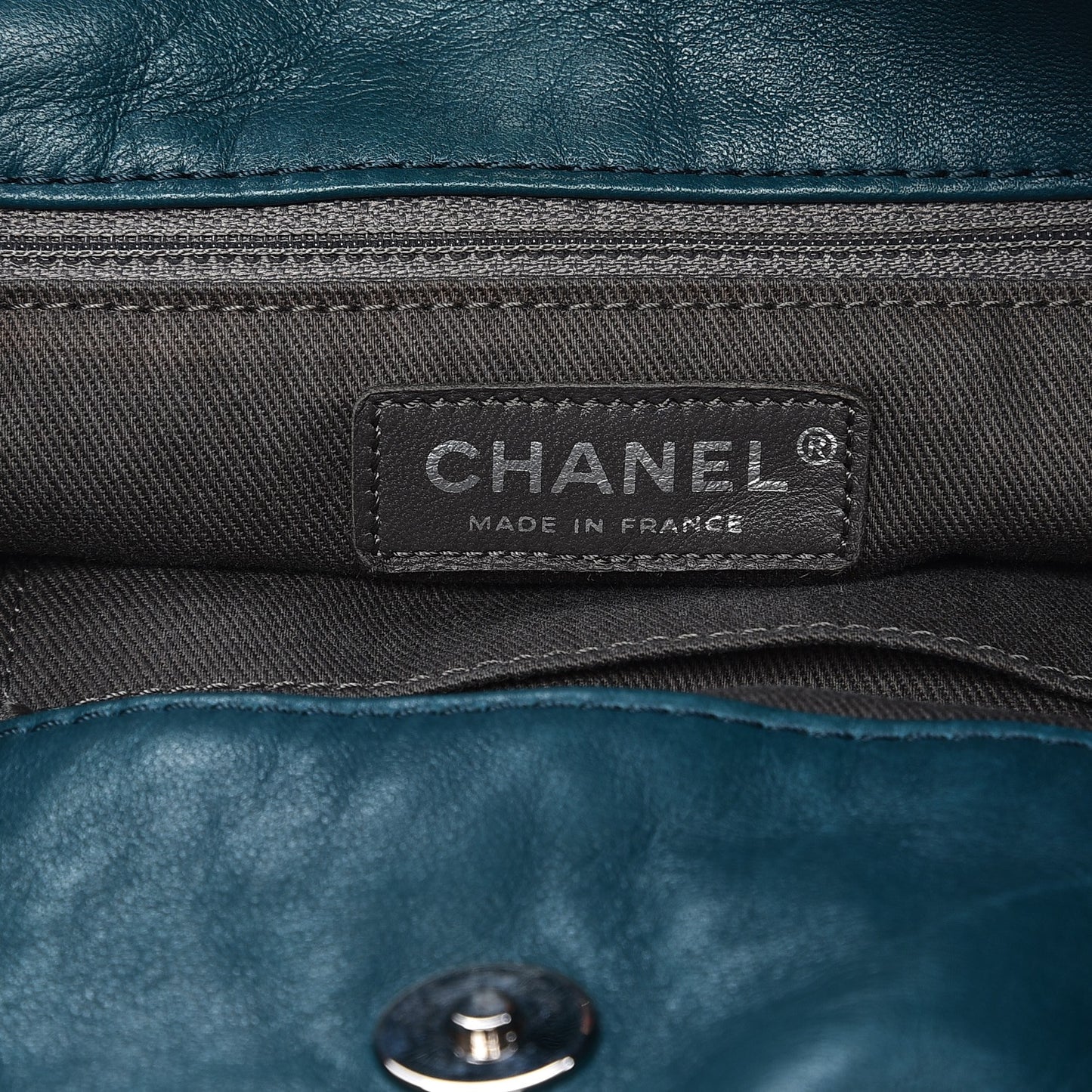 Lambskin Large Sharpei Shoulder Bag Turquoise
