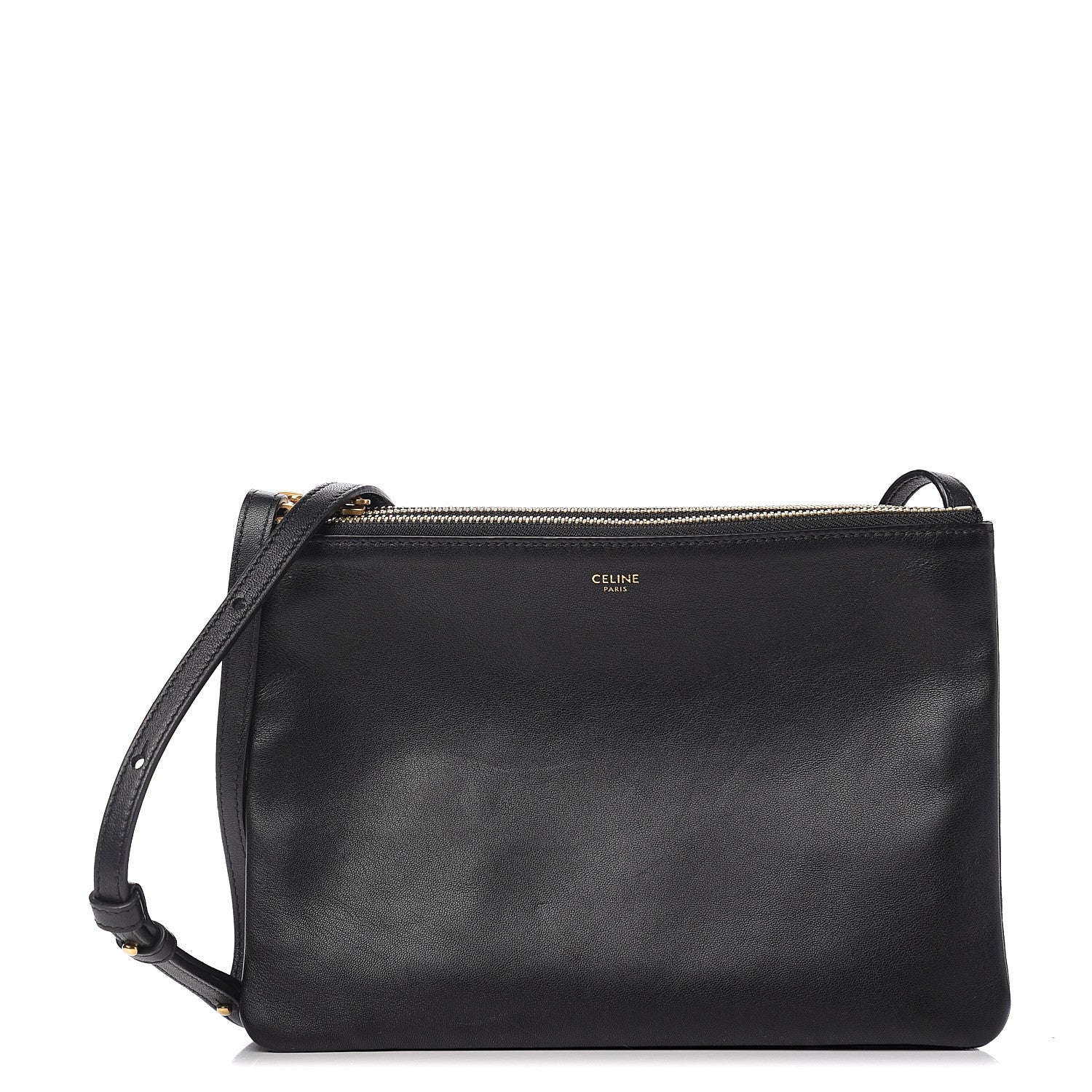 Celine Lambskin Large Trio Crossbody Bag Black 1 of 8