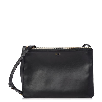 Celine Lambskin Large Trio Crossbody Bag Black 1 of 8
