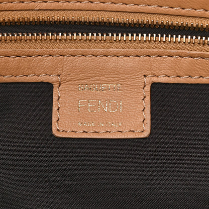 Fendi Nappa FF 1974 Embossed Baguette Miele Scuro 6 of 13
