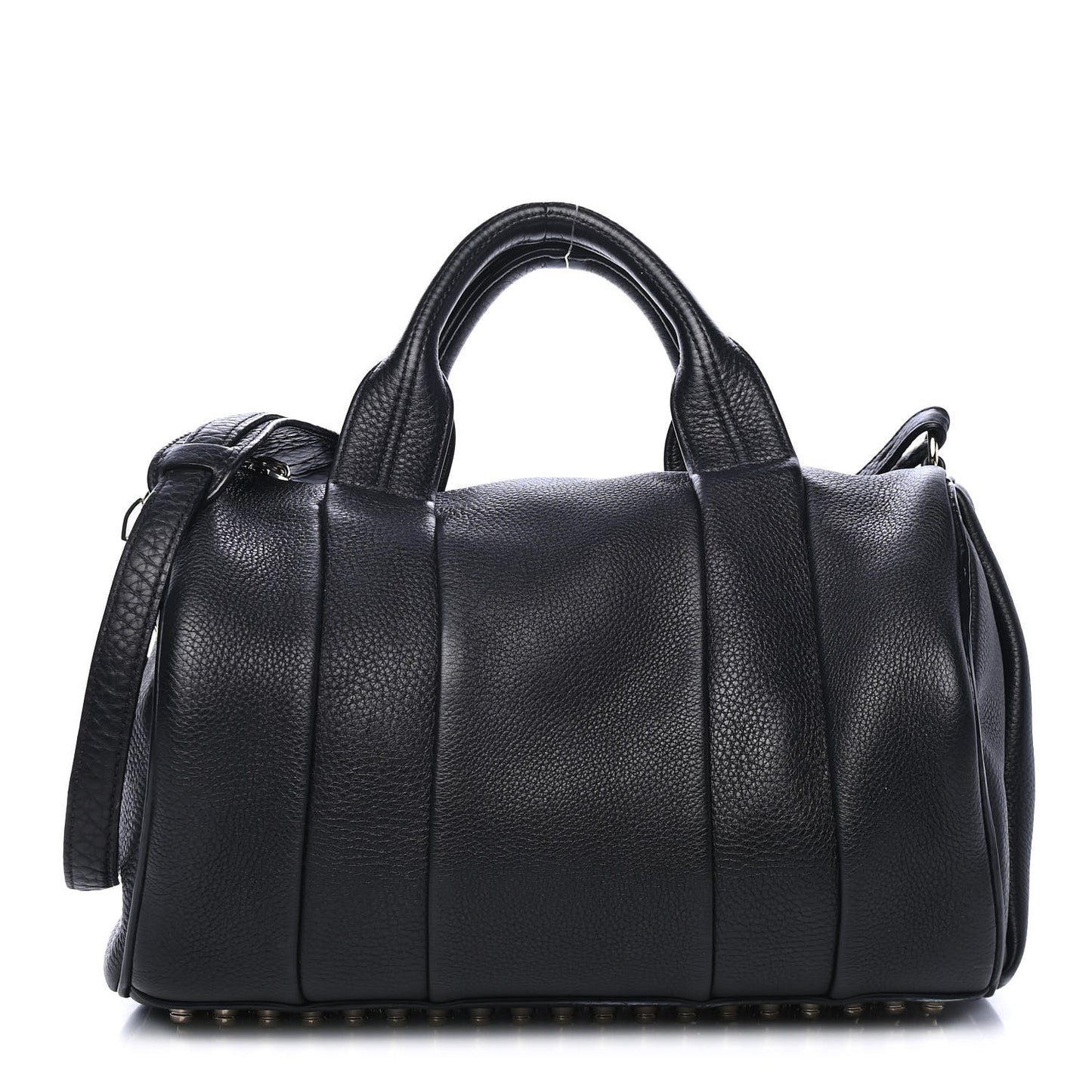 Pebbled Lambskin Rocco Black Pale Gold Hardware