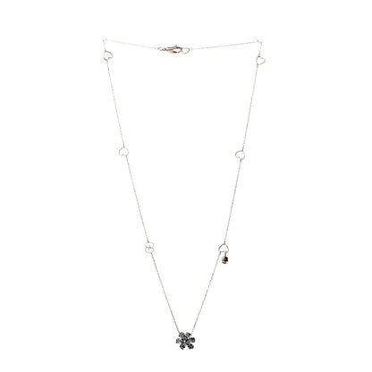 Gucci 18K Rose Gold Diamond Blue Sapphire Flower Pendant Necklace 2 of 6