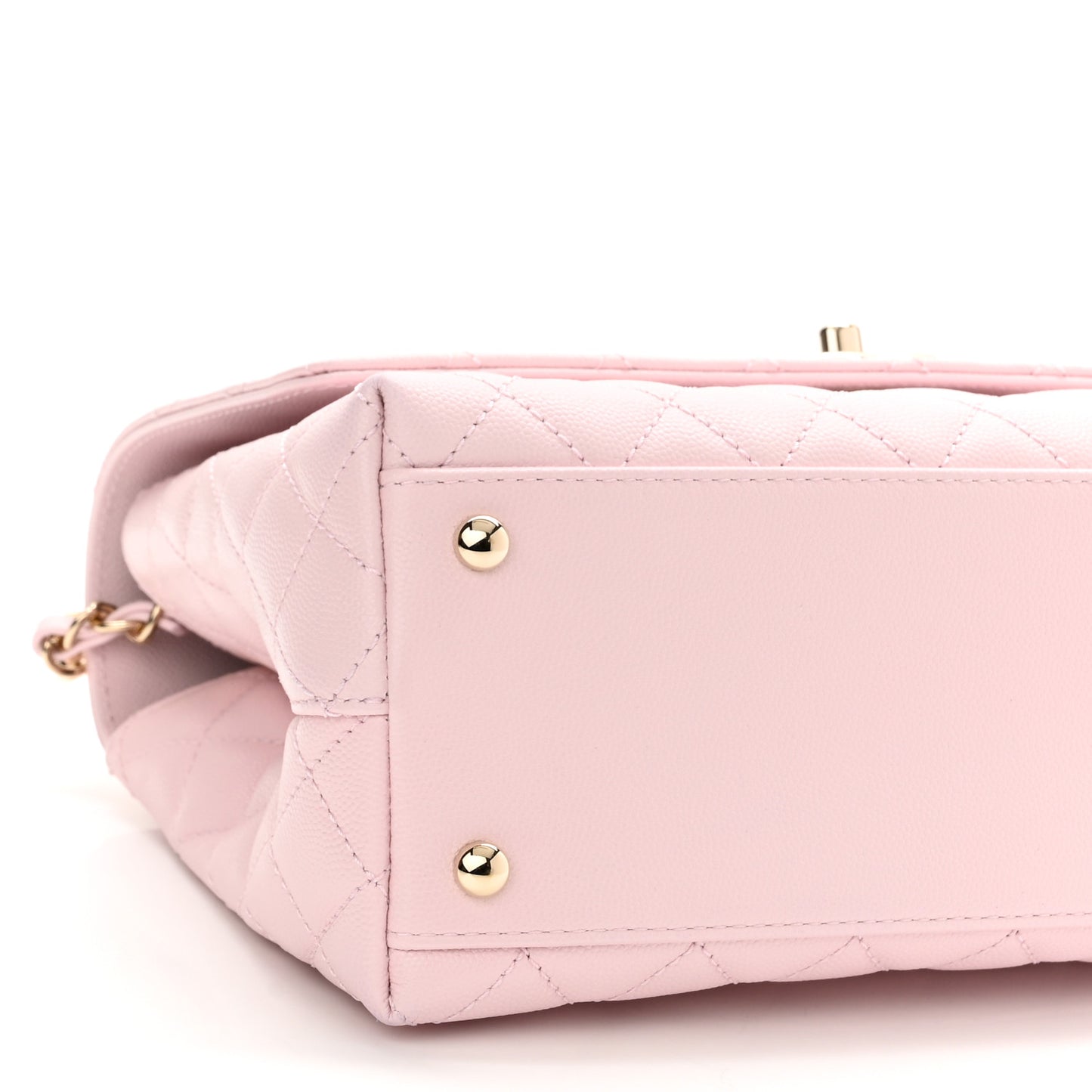 Caviar Quilted Small Coco Handle Flap Light Pink
