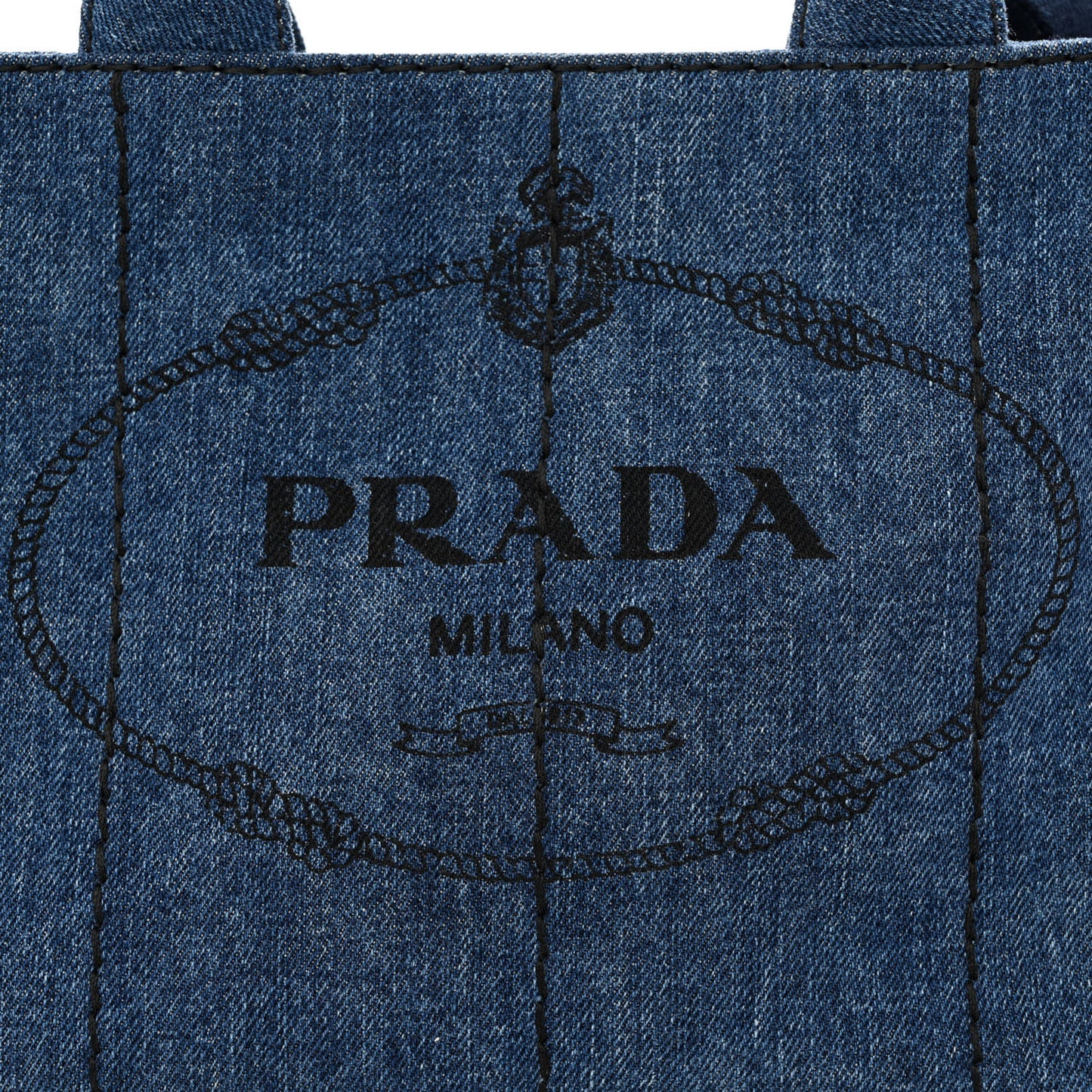 Denim Small Logo Tote Bleu