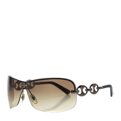 Gucci Metal Semi Rimless Marina Chain Sunglasses Havana 1 of 7