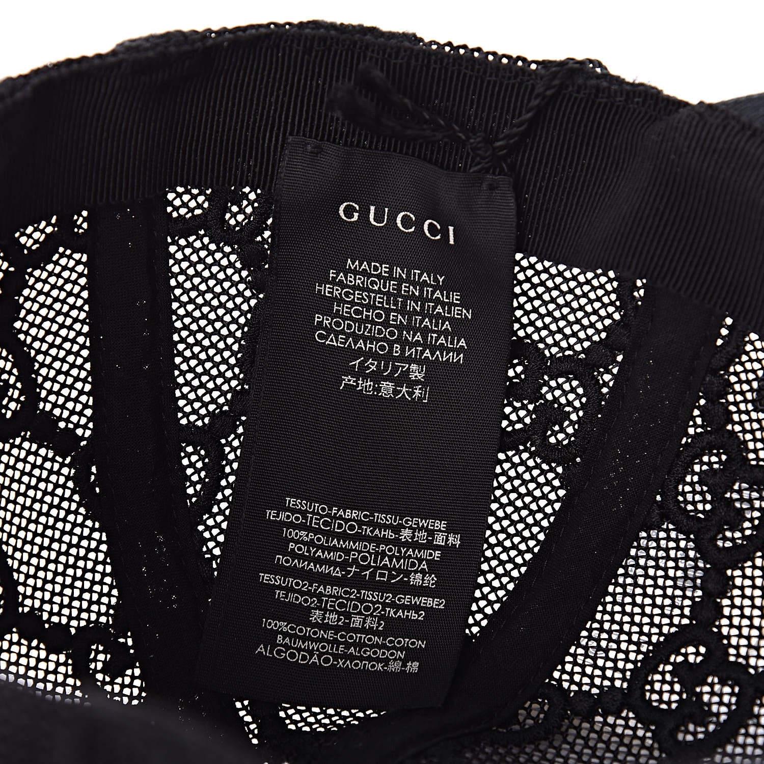 Gucci GG Net Embroidered Baseball Hat M Black 7 of 8