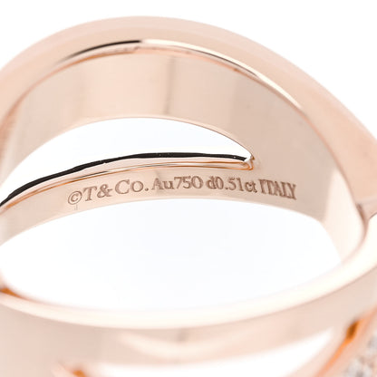 Tiffany 18K Rose Gold Diamond Atlas X Wide Ring 52 6 4 of 5