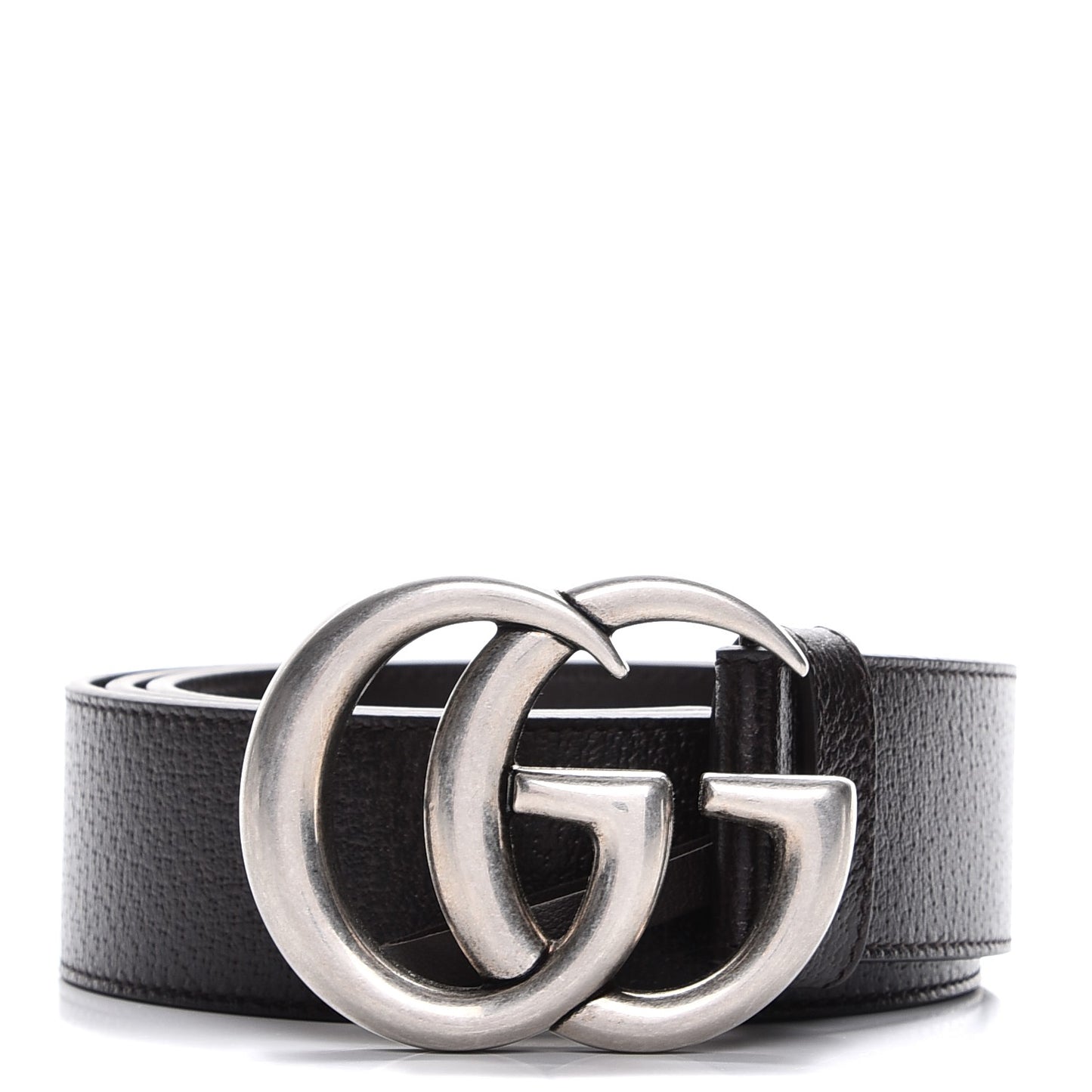 Textured Dollar Calfskin Nickel Double G 40mm Belt 100 40 Dark Cocoa