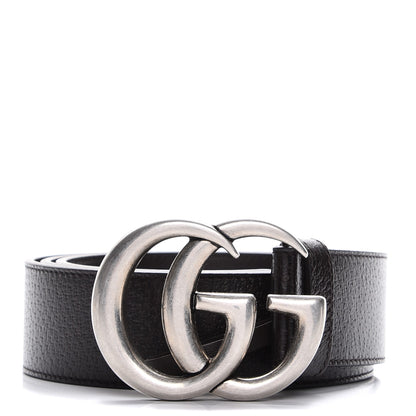 Gucci Textured Dollar Calfskin Nickel Double G 40mm Belt 100 40 Dark Cocoa 1 of 7