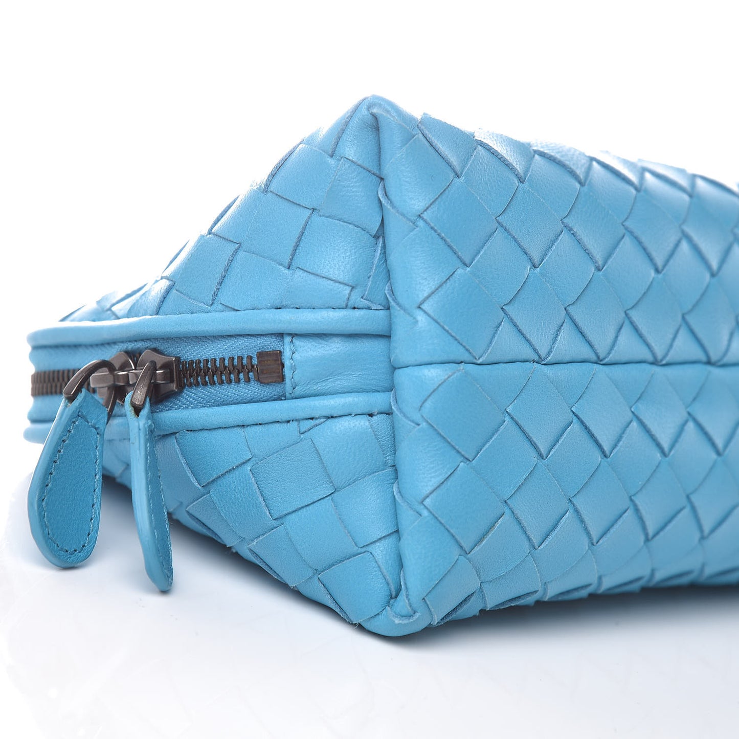 Nappa Intrecciato Cosmetic Case Turquoise