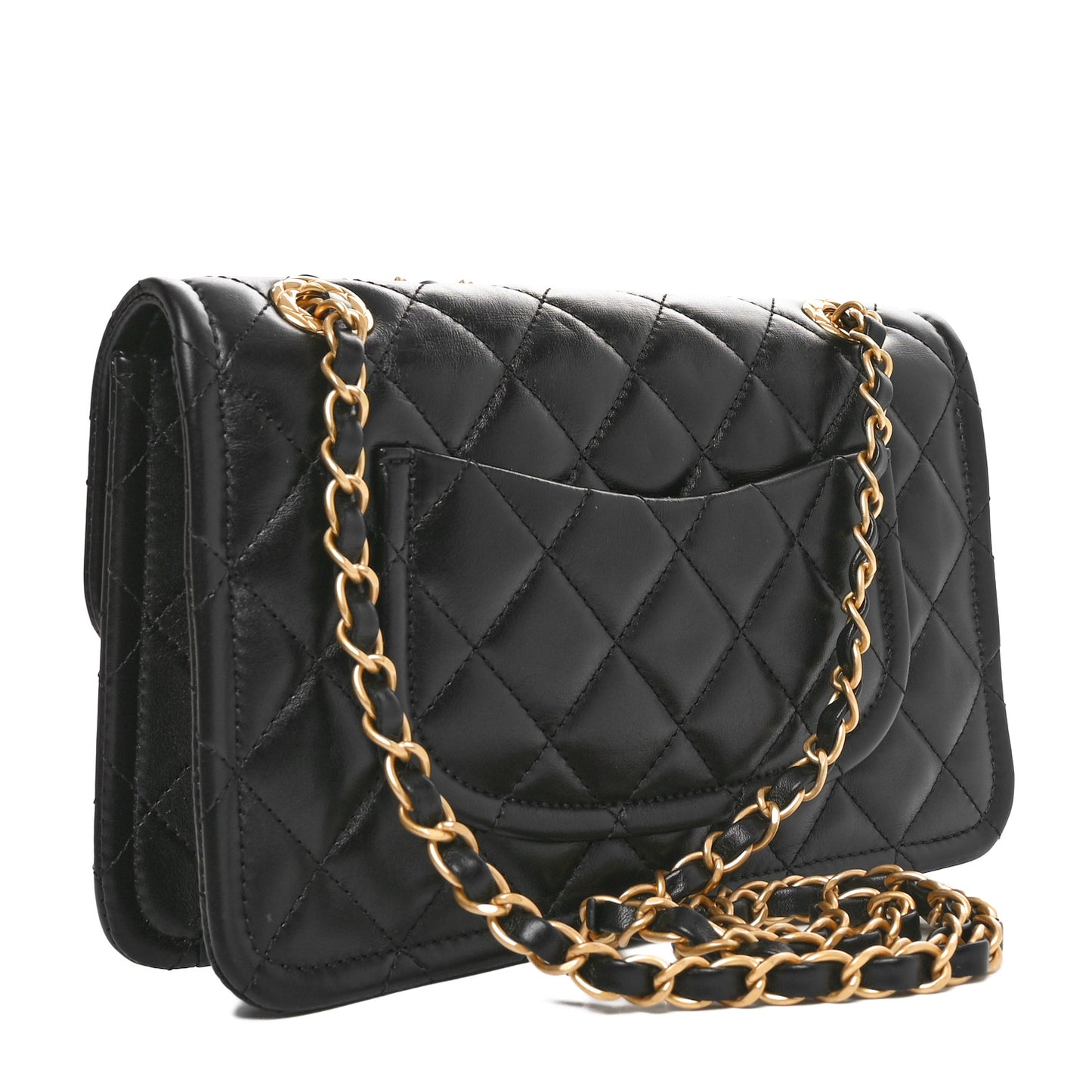 Calfskin Quilted Sweet Crush Flap Bag Black