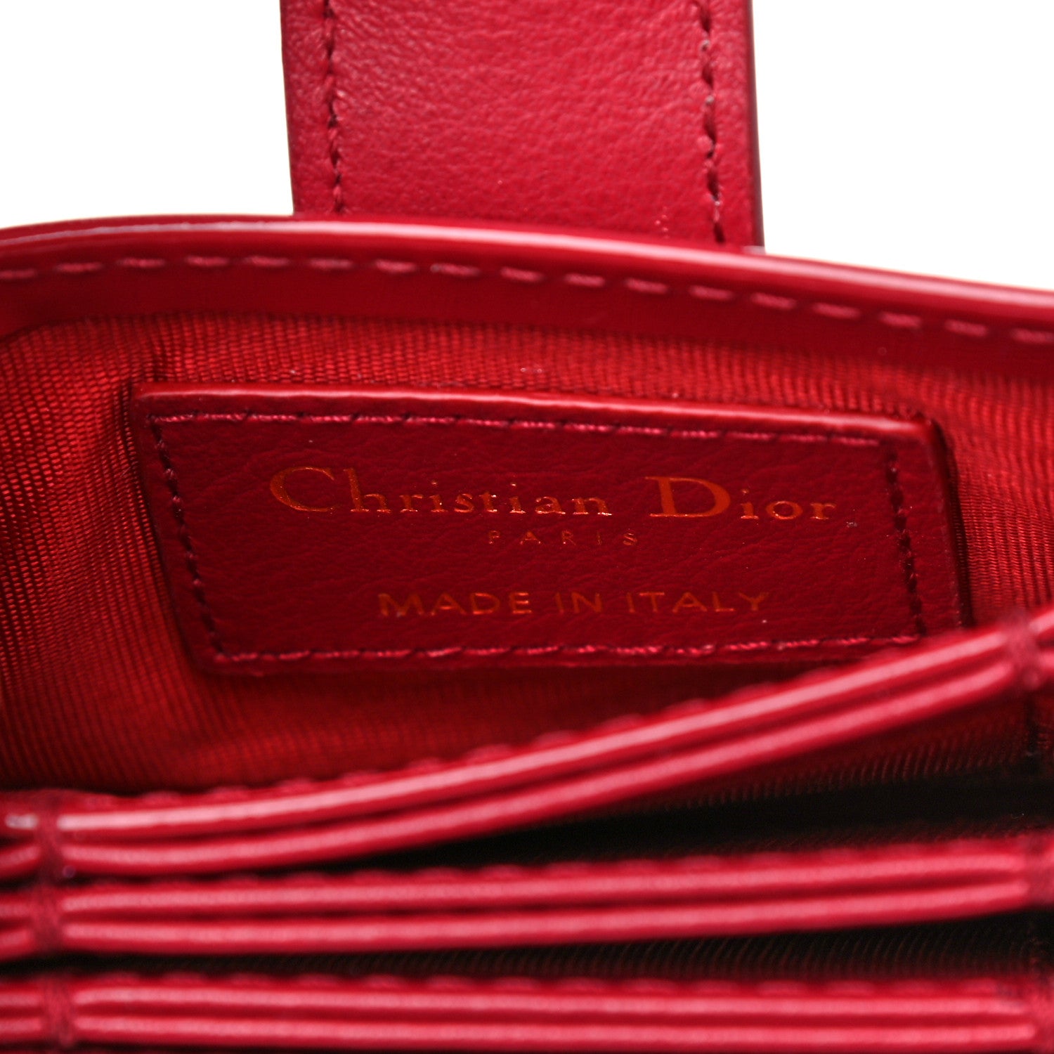 Christian Dior Patent Calfskin 30 Montaigne Gusseted Card Holder Red 6 of 9