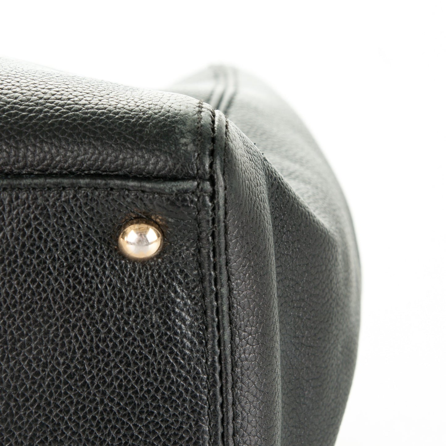 Calfskin Cerf Executive Shopper Tote Black
