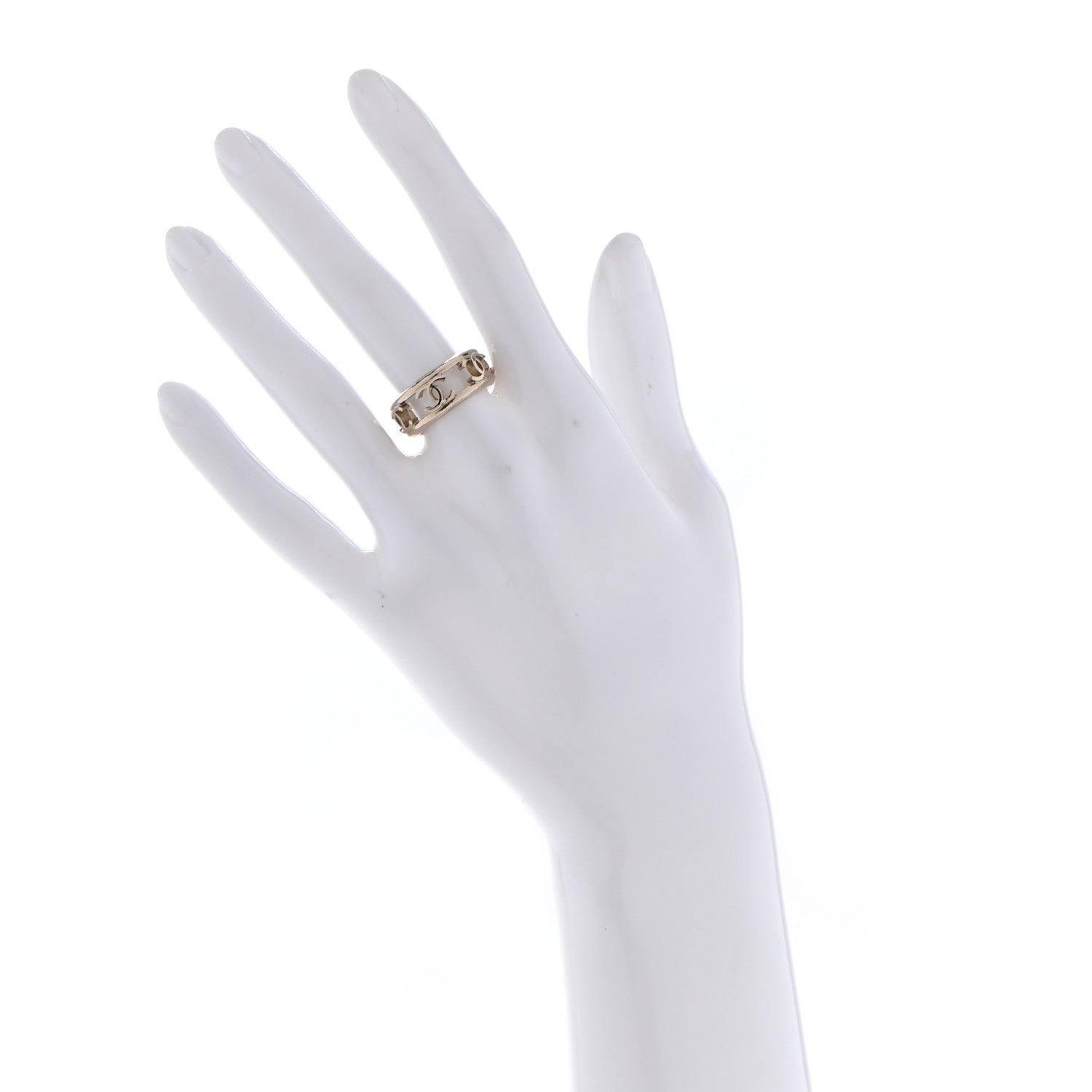 Chanel Metal Chain CC Ring 6.25 Golden 2 of 4