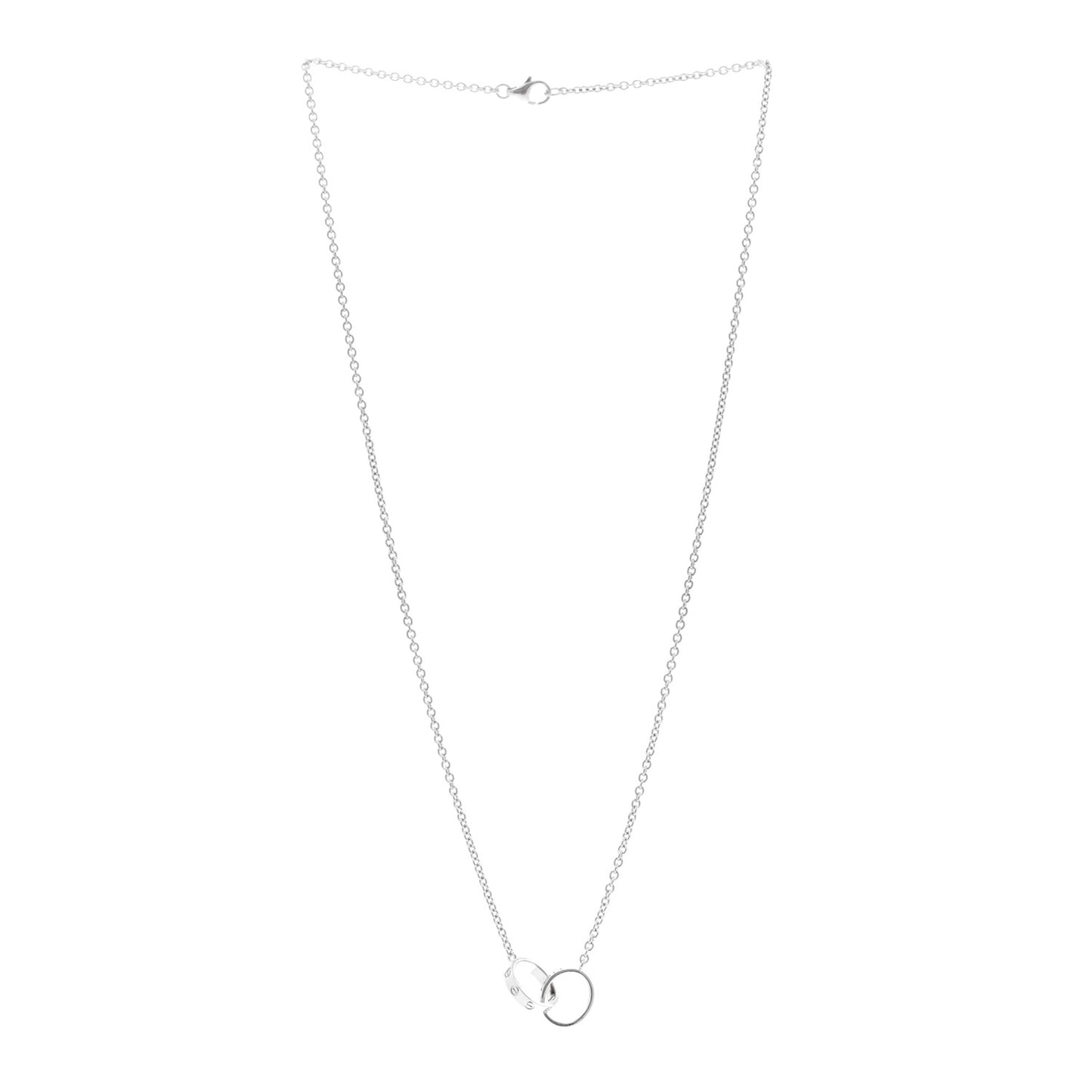 18K White Gold Interlocking LOVE Necklace