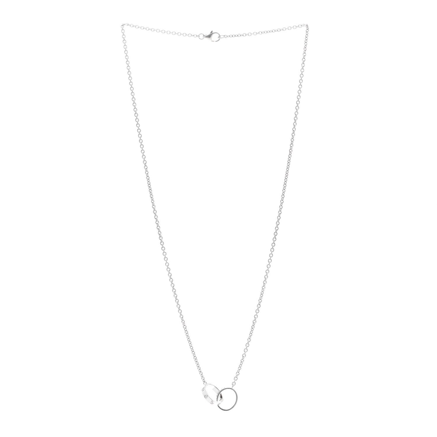 Cartier 18K White Gold Interlocking LOVE Necklace 3 of 5