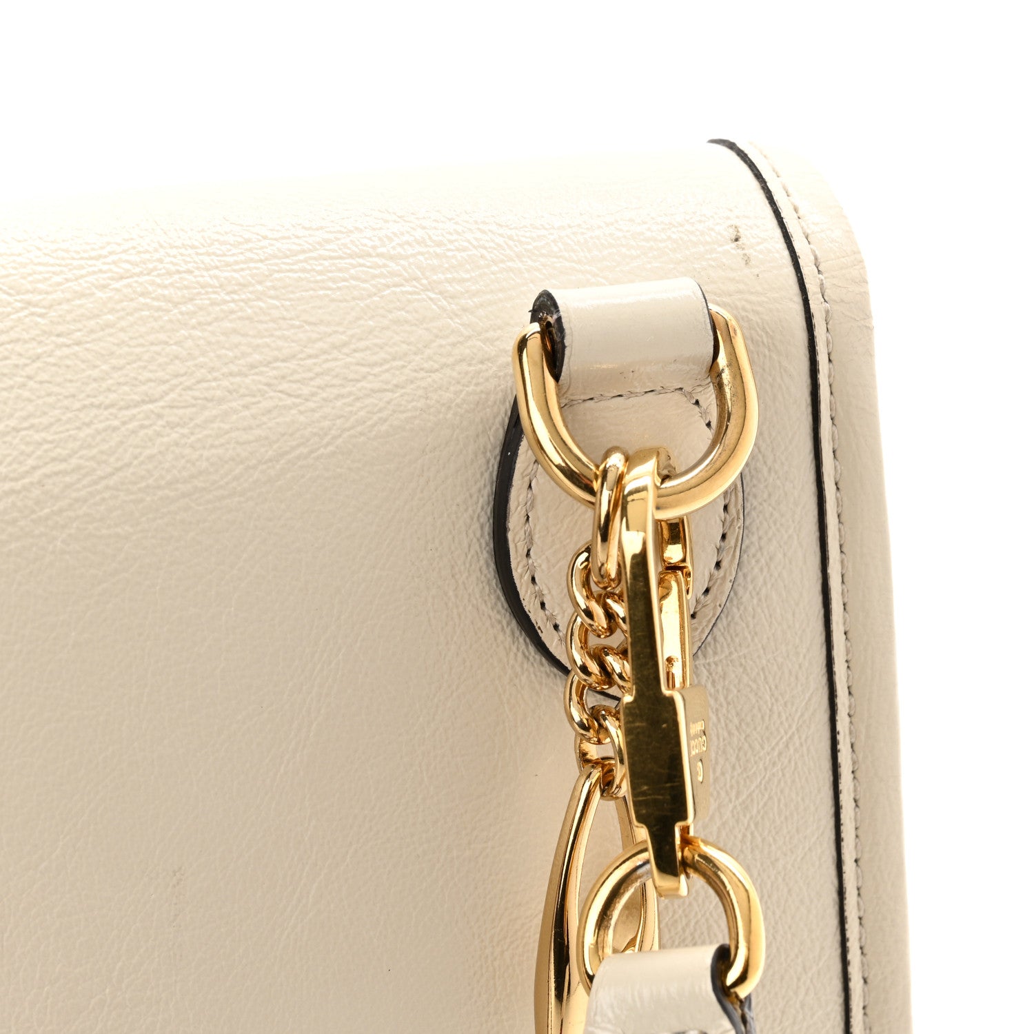 Gucci Textured Calfskin Web Small Rajah Slim Flap Shoulder Bag Mystic White 12 of 13