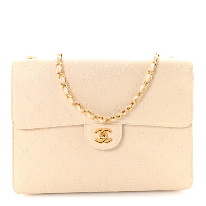 Chanel Caviar Stitch Medium Single Flap Beige Clair 1 of 11