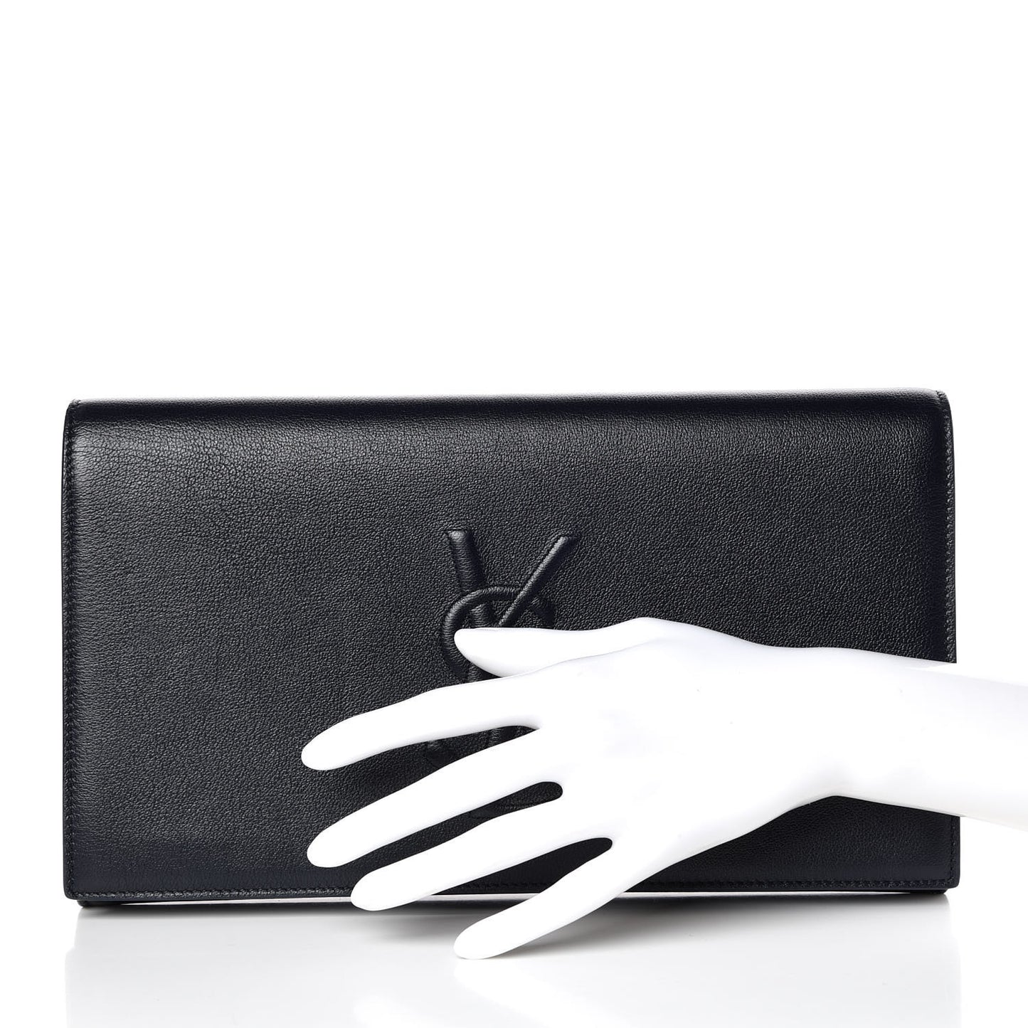 Calfskin Large Belle De Jour Clutch Deep Marine