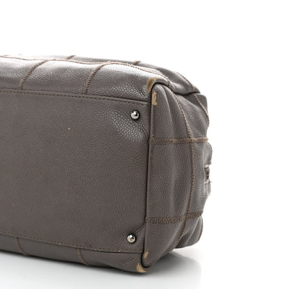 Chanel Caviar Square Stitched Bowler Grey 10 of 17