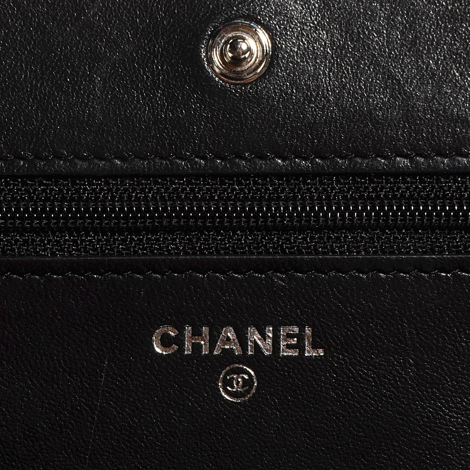 Chanel Lambskin Quilted Wallet On Chain WOC Black 6 of 9