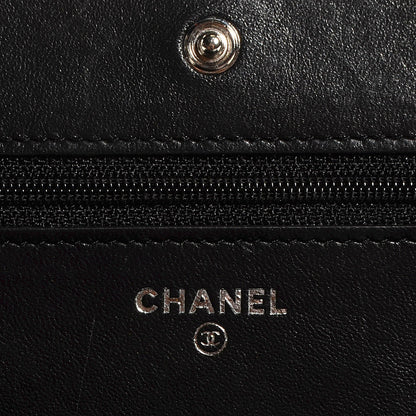 Chanel Lambskin Quilted Wallet On Chain WOC Black 6 of 9