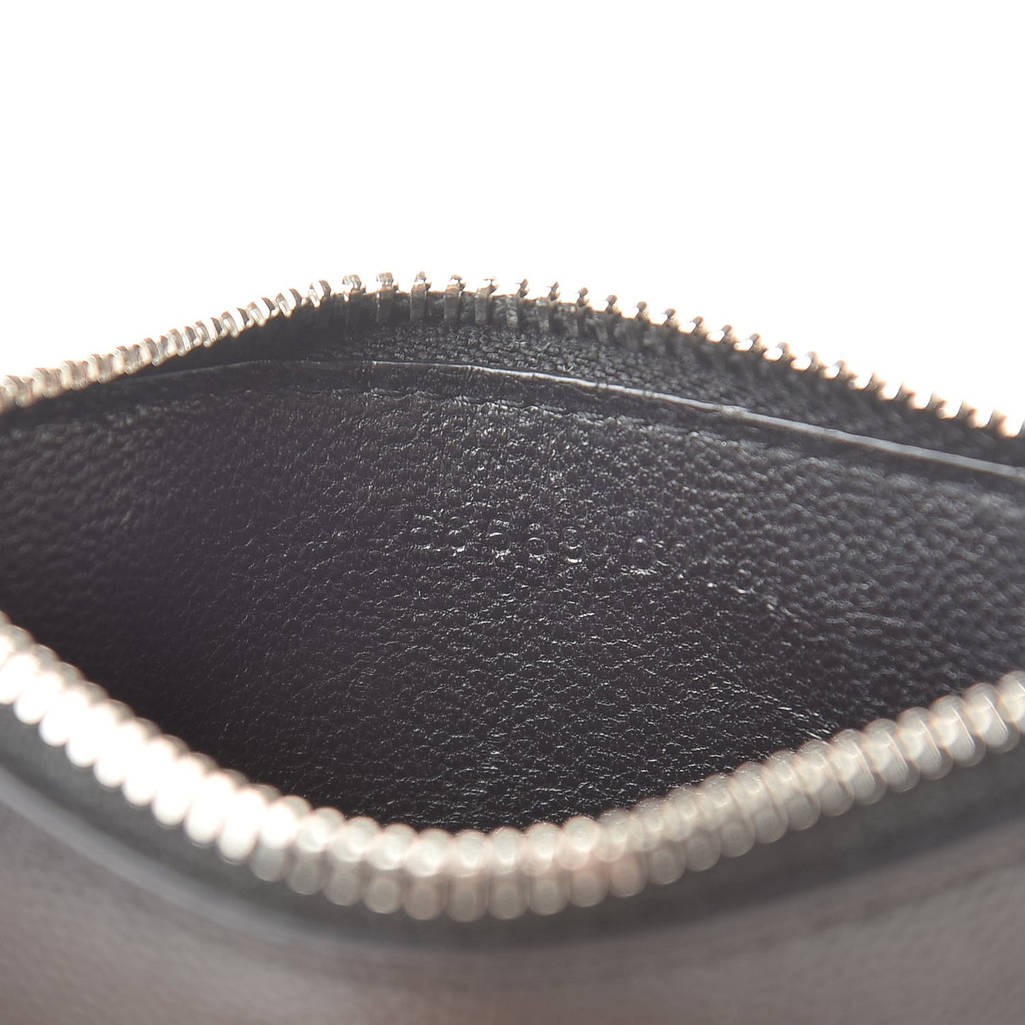 Grained Calfskin 5 Fragments Zip Pouch Card Holder Black