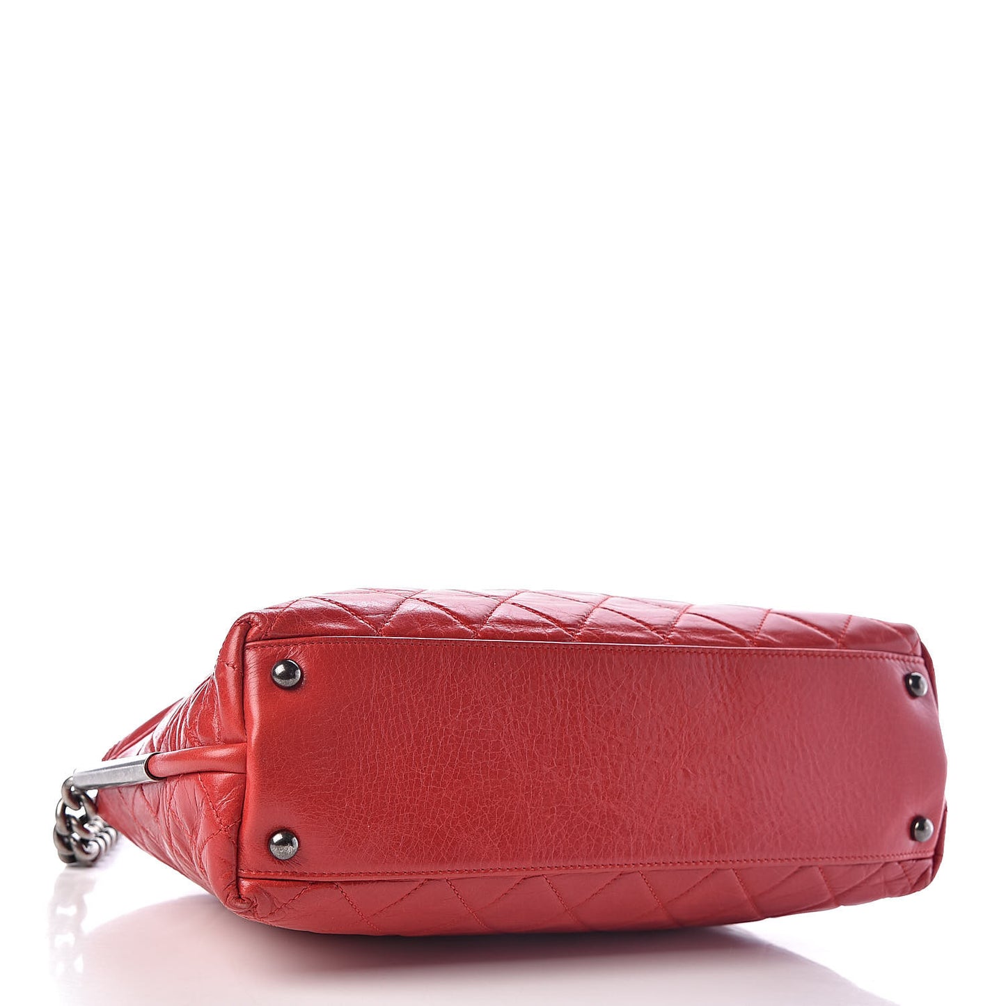 Glazed Calfskin Hobo Red