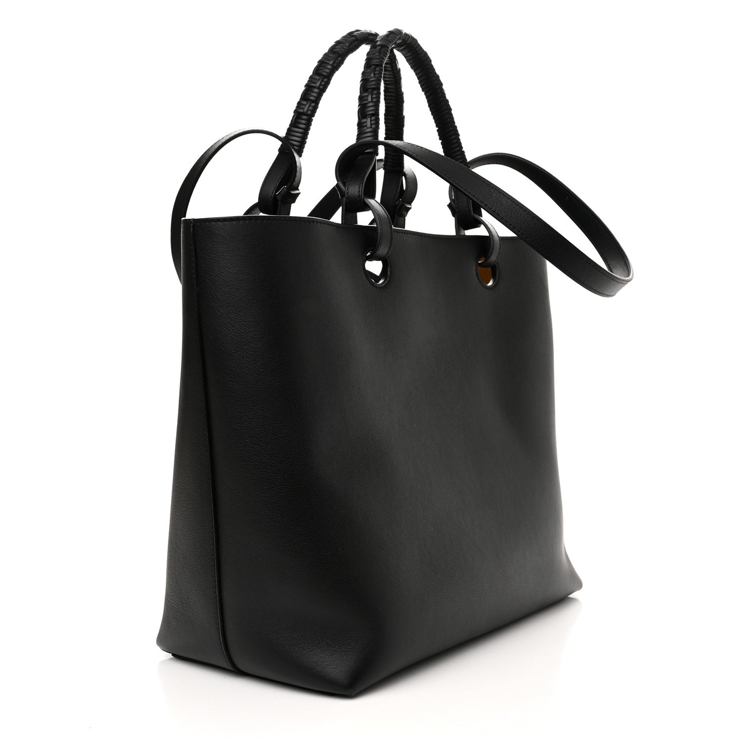 Calfskin Anagram Tote Black