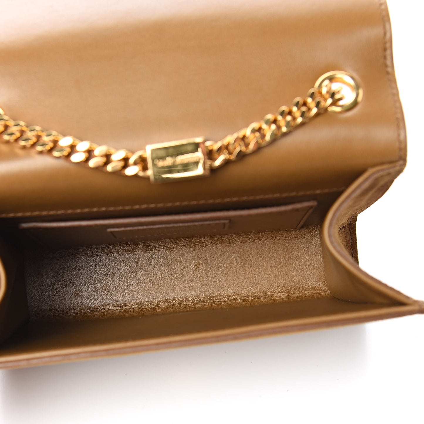 Suede Small Classic Monogram Kate Tassel Satchel Light Ochre