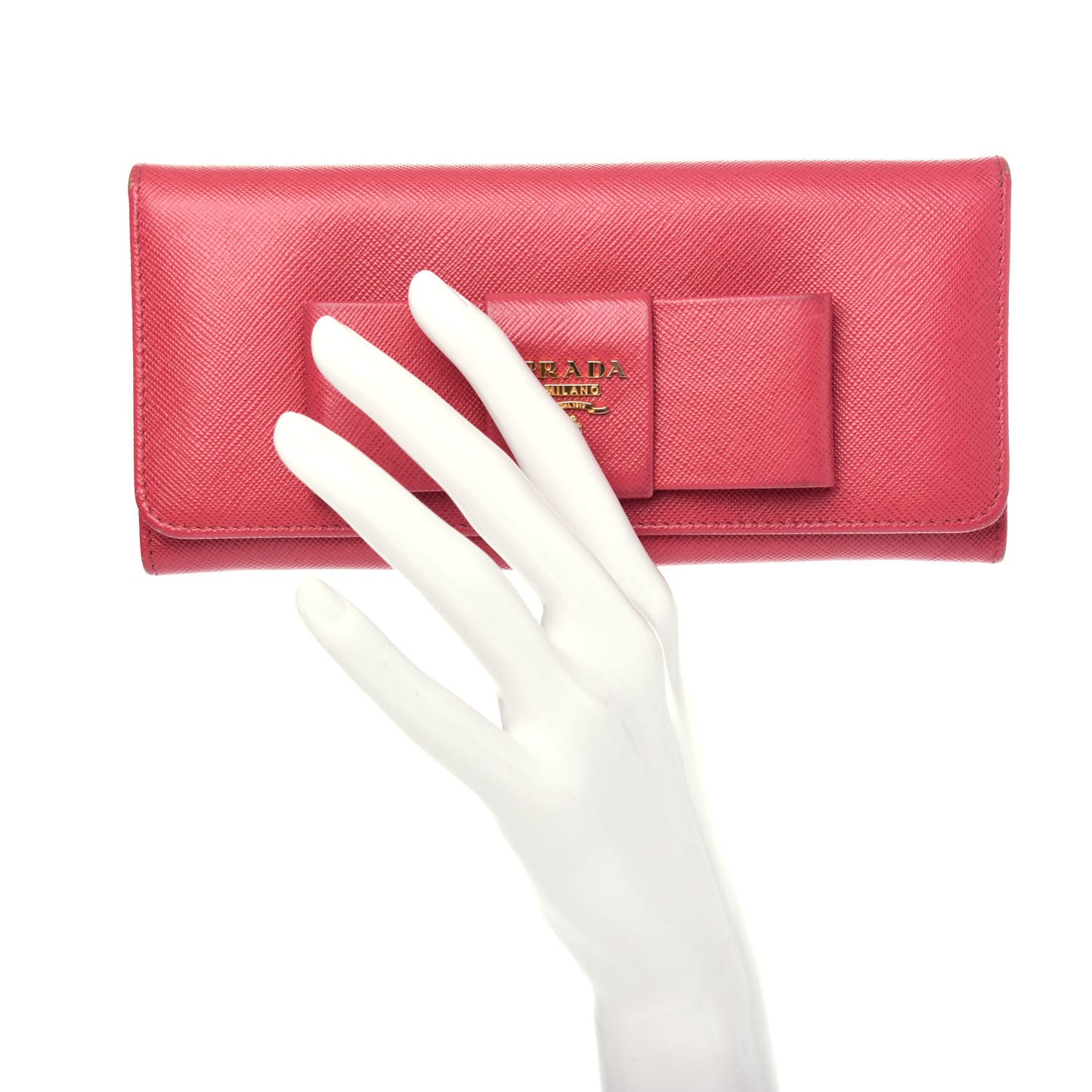 Saffiano Bow Continental Wallet Peonia
