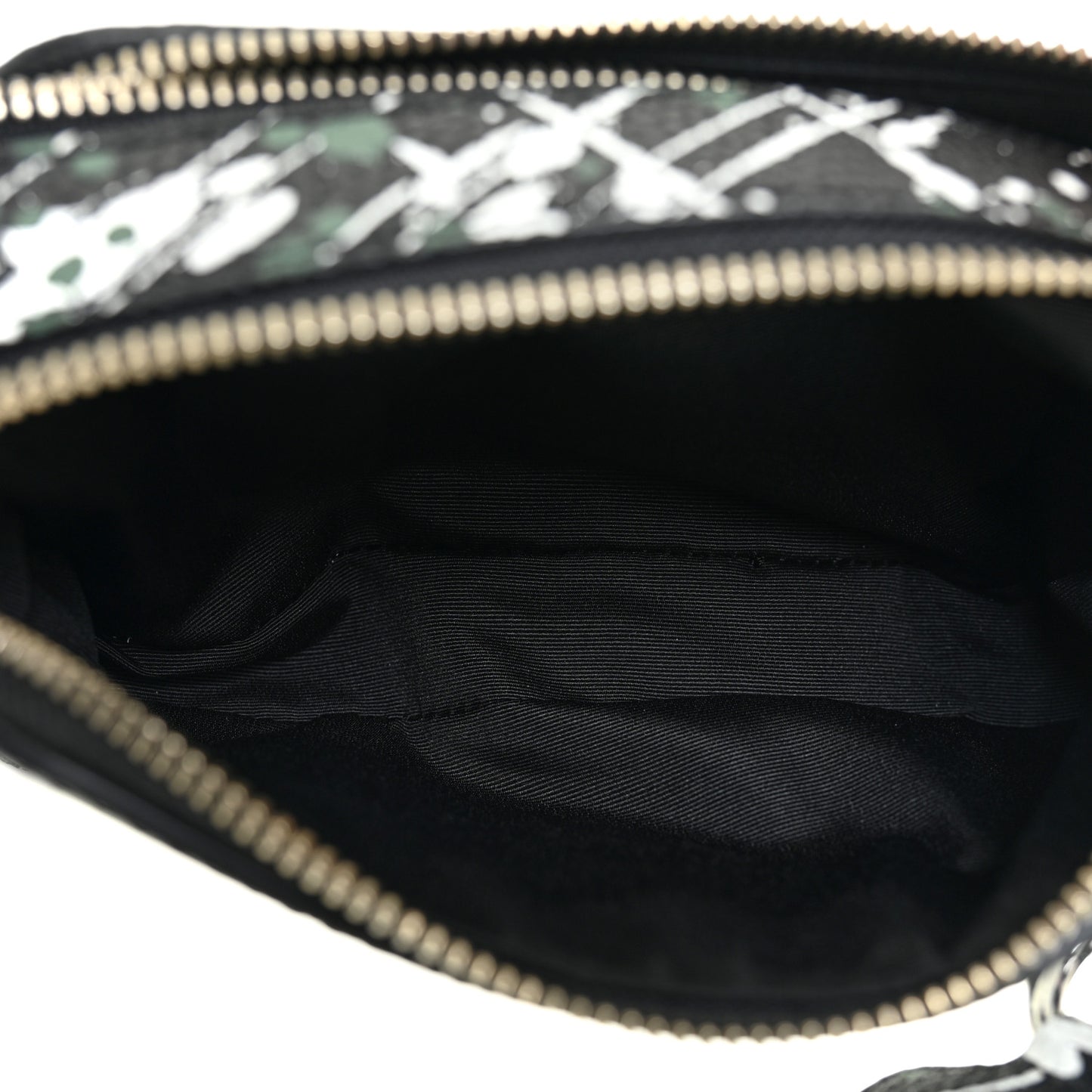 Calfskin Paint Splatter Small Snapshot Camera Bag Black Multi