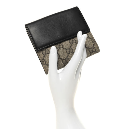 Gucci GG Supreme Monogram French Flap Wallet Black 2 of 11