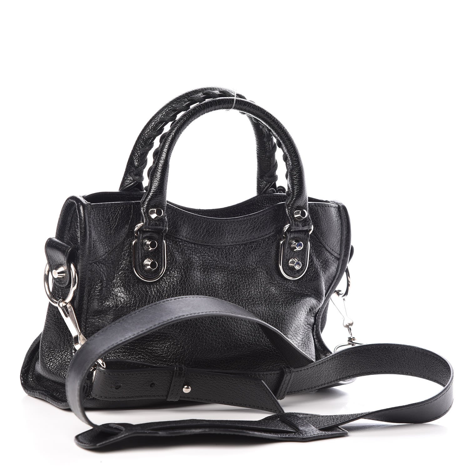 Balenciaga Chevre Silver Metallic Edge Hardware Mini City Black 3 of 9